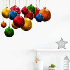 Factory Cross-border New Christmas Colorful Christmas Ball Wall Sticker Living Room Bedroom Entrance Corridor Decorative Painting SD20