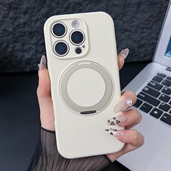 IPhone16PRO携帯電話ケース液体シリカゲル360 ° 回転スタンドマグネットリンゴ15転倒防止新型