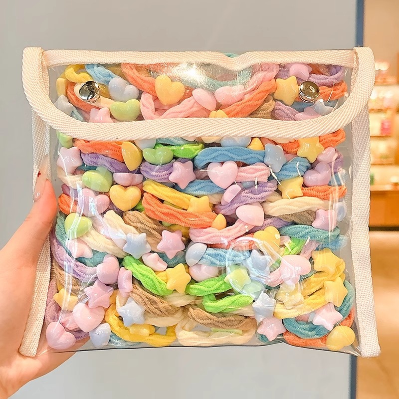 Alta elasticidad no daña cabello estrella cuerda de cabello mujer lindo color atado cabello banda de goma de alta calidad anillo de cabello duradero para niños
