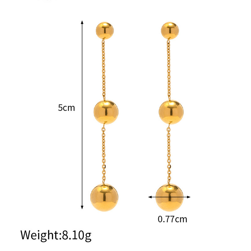 10g Weight 1 Pair Simple Style Classic Style Solid Color Titanium Steel Drop Earrings