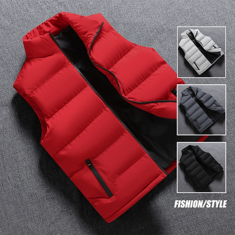 手塞棉马甲秋冬加棉加厚男女同款保暖背心外贸坎肩无袖棉马夹跨境