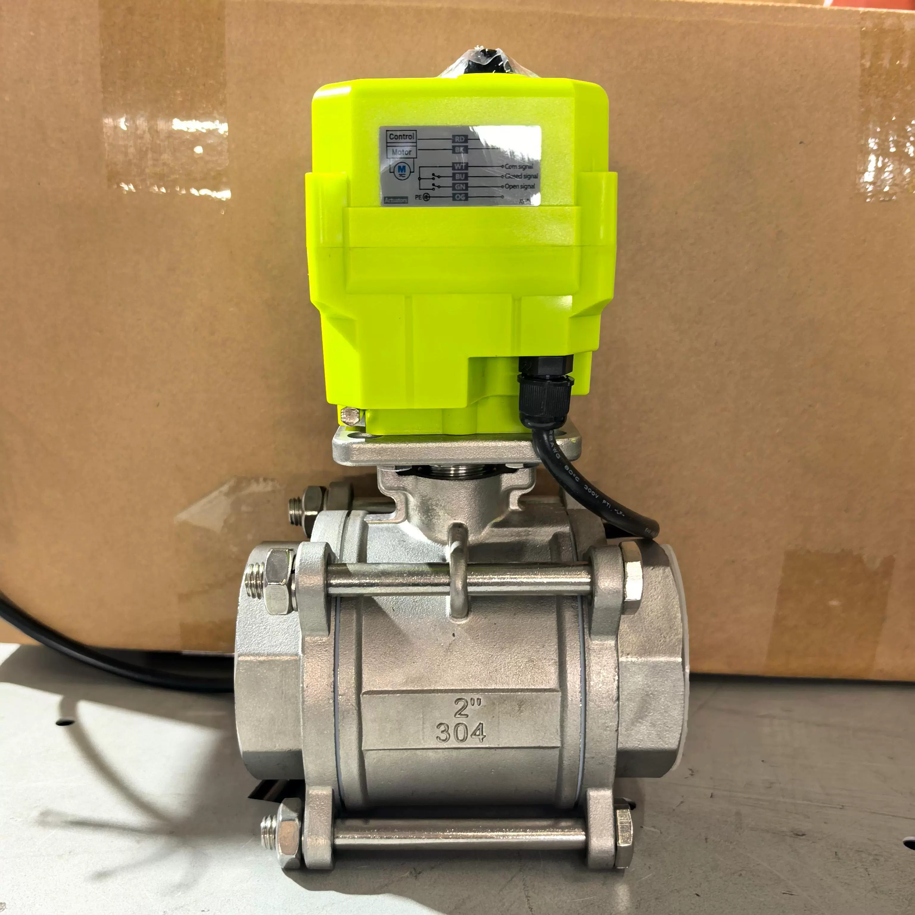 Миниатюрный электрический шаровой клапан из нержавеющей стали 304 Электрический шаровой клапан ручной/электрический сбой питания сброса DN15-DN50