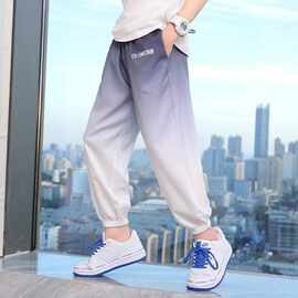 2025新款男童夏季薄款潮流束脚运动裤宽松百搭潮牌夏装九分男童裤
