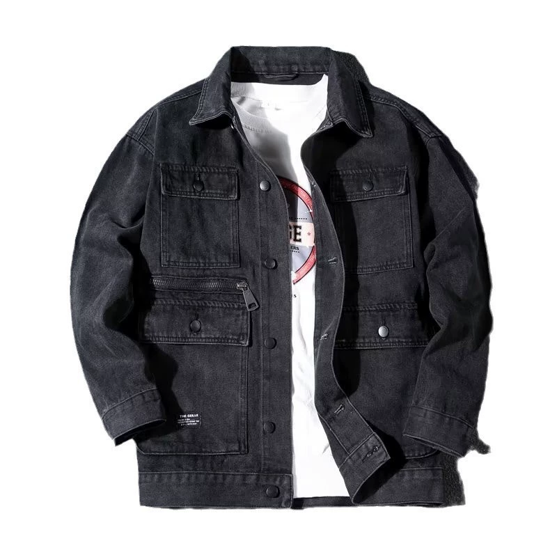 Denim autumn spring trend jacket, oversize, Korean style