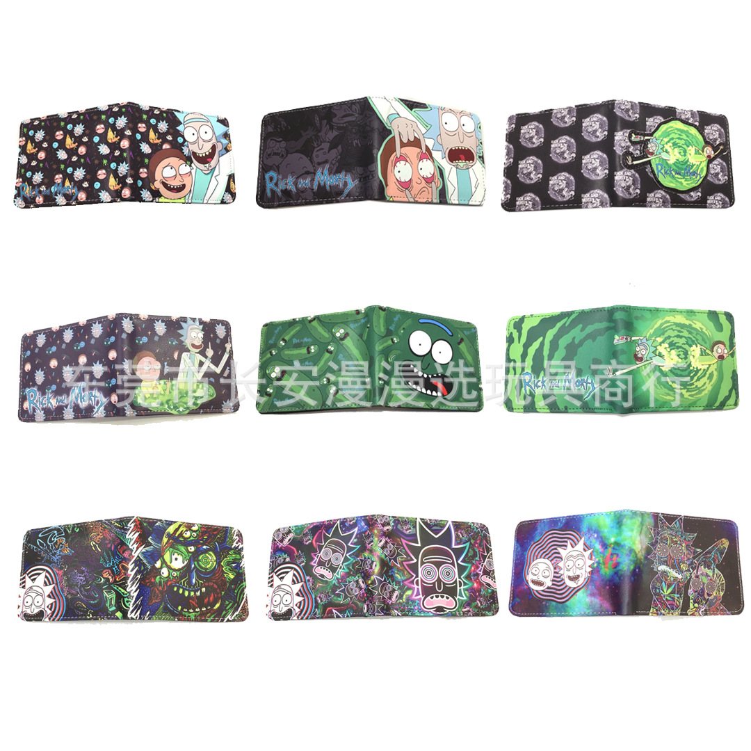腌黄瓜动画周边钱包 男女PU短款二折R and M瑞克收纳夹 通用内阁