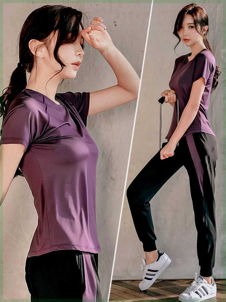 Yoga clothing, uniform, autumn quick dry sports suit for leisure for gym, loose fit, for running, internet celebrity