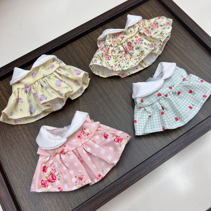 Cute Kt Doll Baby Clothes Floral Dress Doll 15cm Skirt Replacement Accessories Creative Outfit Batch