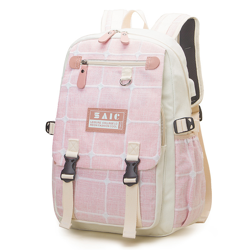 2022 new pattern Backpack Korean Edition canvas junior middle school high school student schoolbag outdoors leisure time travel knapsack wholesale