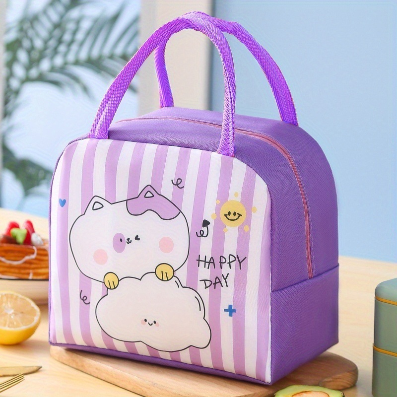 小学生のかわいいランチボックスバッグポータブルアルミホイル厚みのある子供用断熱ランチバッグ大容量ランチバッグ付き|undefined