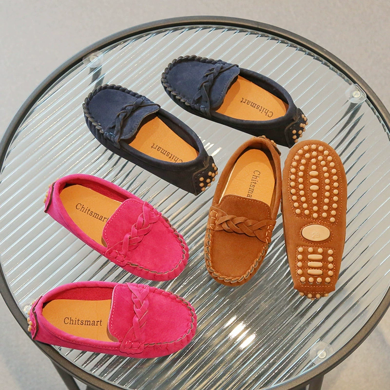 Повседневная детская обувь-фасоль в Корейском стиле, обувь без шнуровки на мягкой подошве для малышей, однослойная обувь для мальчиков и девочек, Весенняя детская обувь, модная