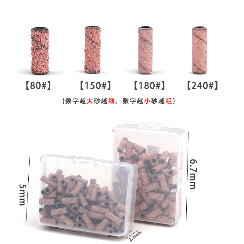 Anillo de arena pequeño para uñas transfronterizo de 3mm, uñas talladas, tratamiento frontal exfoliante, mini anillo de arena rosa pulido