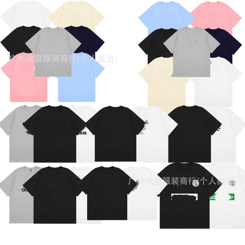 A Brand Short-Sleeve 2026 Summer T-Shirt Pure Cotton Round Neck Printed Tee Loose Breathable Versatile Top Trendy A Brand Short-Sleeve 2026 Summer T-Shirt Pure Cotton Round Neck Printed Tee Loose Breathable Versatile Top Trendy