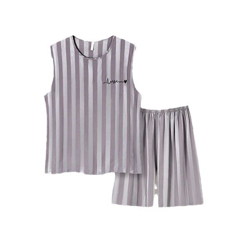 Cool and thin ice silk men's summer vest loose plus size two-piece set, outerwear home wear for wholesale