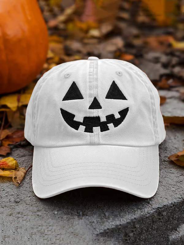跨境现货Autumn Style Print Hat 万圣节个性南瓜秋季风格印花帽|undefined