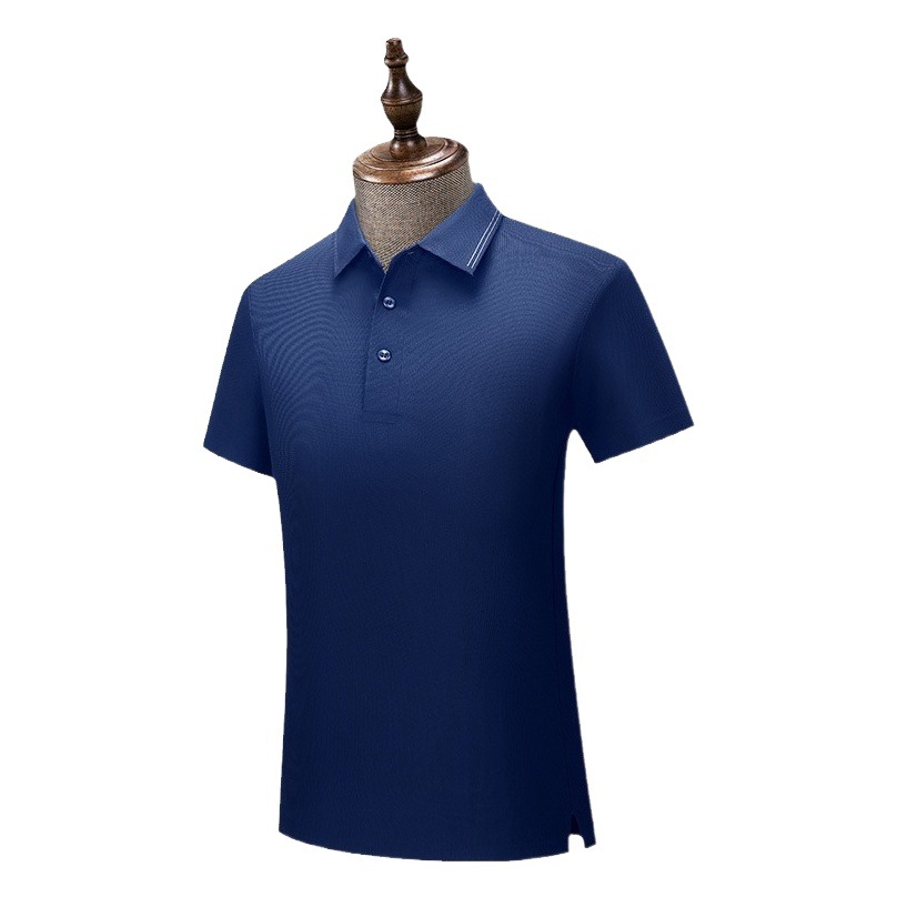 Camiseta de manga corta para hombre, sin costuras, antiarrugas, con tacto fresco, estilo polo, de secado rápido, de alta gama, con logotipo personalizado.