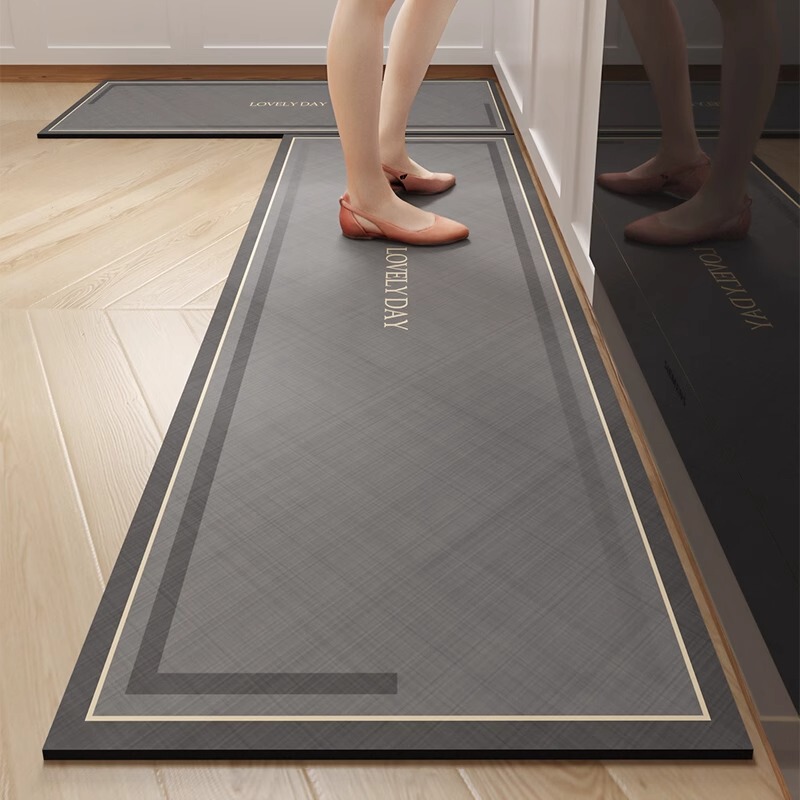 Kitchen Floor Mat Waterproof and Oil-proof Door Mat Household Kitchen Carpet Diatom Mud Wear-resistant and Durable Non-slip Easy to take care