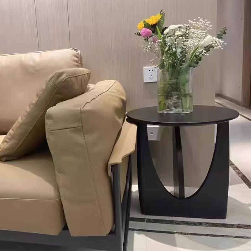 Sofá redondo nórdico de madera sólida, decoración doméstica, pequeño balcón, mesa redonda, esquina de café