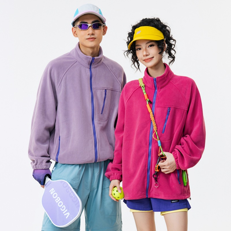 双面奥粒绒卫衣男女秋冬季2026新款立领夹克开衫加绒加厚保暖情侣