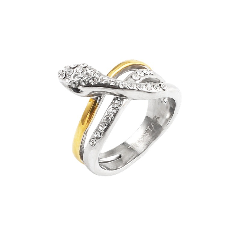 Fashionable men's ring with stone stainless steel with zircon