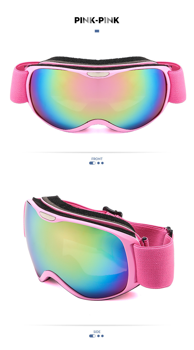 Children's colorful coated anti fog mountain skiing with mirror bag, outdoor windproof sand and snow goggles_voghion.com