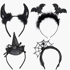 ハロウィーン悪魔髪フープパーティードレスクリエイティブクモの巣舞踏会ヘッドフープお化け祭り装飾小道具コウモリヘッドバックル
