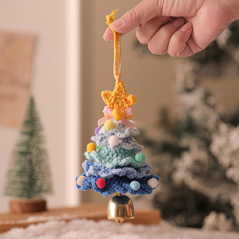 新しい 2025 ぬいぐるみクリスマスペンダントウールかぎ針編みクリスマスツリー装飾品クリスマス装飾車のペンダント|undefined