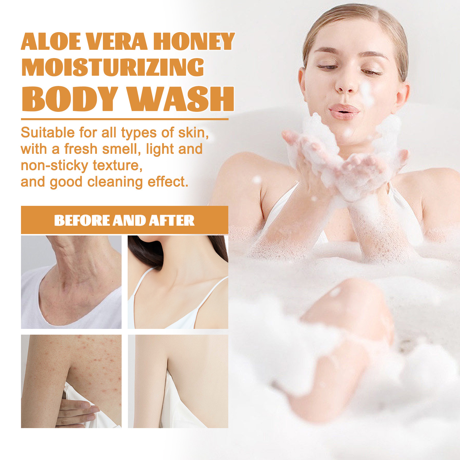 Body Beautiful Honey Wash Deep Cleansing, Firming, Whitening, and Nourishing Body Skin Bath Gel_voghion.com