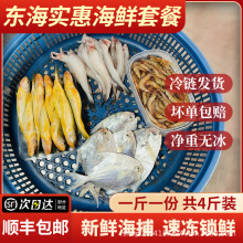 4斤装东海海鲜套餐小海鲜组合滑皮虾小鲳鱼小黄鱼豆腐鱼顺丰包邮