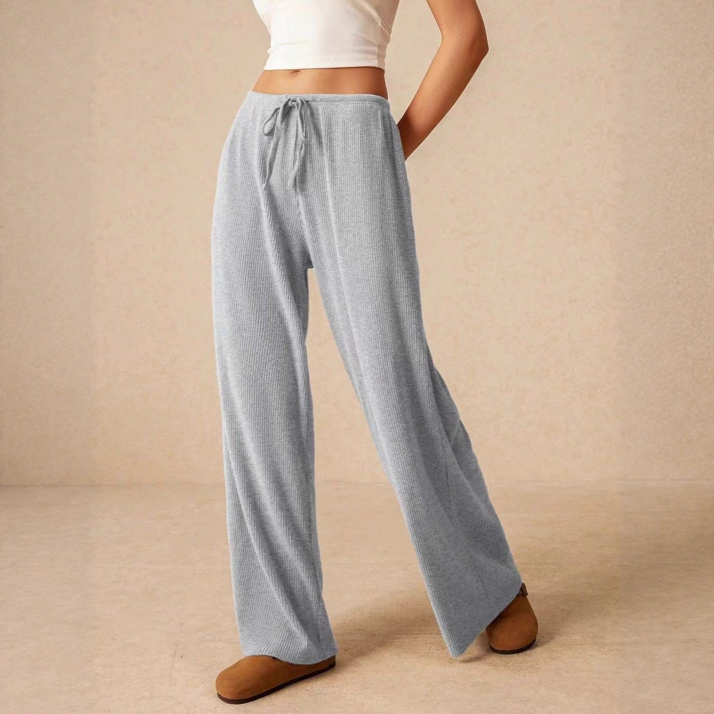 Women's Clothing Casual Loose Autumn And Winter Explosion Fashion Temperament Wide-leg Pants Trousers Elastic Waist Women_ecoleips.com