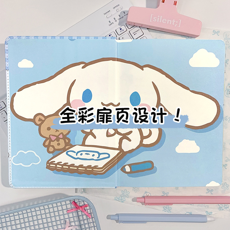 新型大白犬A5レザーノートブック、高級感のある手帳、女の子向けメモ帳、青い革表紙の日記帳