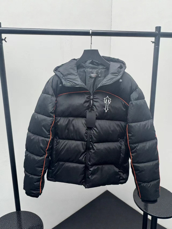 跨境外贸TRAPSTAR冬季加厚防风防水男士复古潮牌刺绣拉筋连帽棉服|undefined