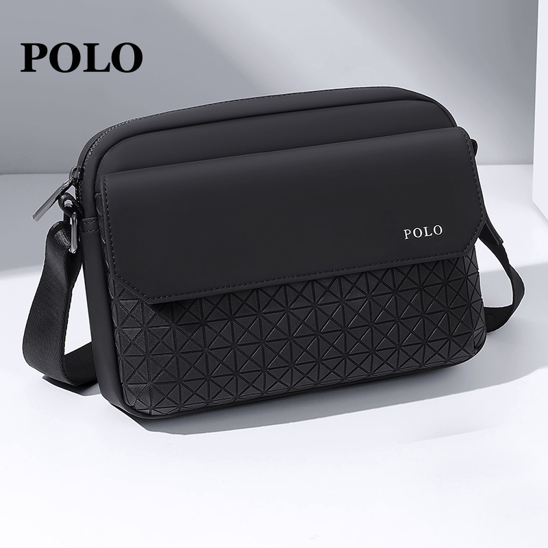Polo Shoulder Bag Men's Quilted Crossbody Bag iPad Bag Mobile Phone Bag Multi-Functional Small Shoulder Bag Water-Repellent Sports Bag