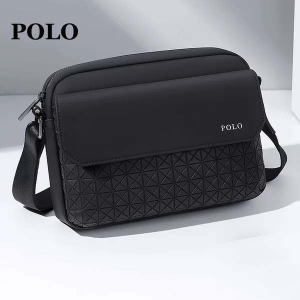 Polo Shoulder Bag Men's Quilted Crossbody Bag iPad Bag Mobile Phone Bag Multi-Functional Small Shoulder Bag Water-Repellent Sports Bag