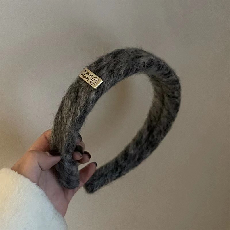 Cabeza de esponja superior de cráneo alto diadema de lavado de cara femenino diadema retro francés de ala ancha de leche color café paquete de cabello de horquilla al por mayor