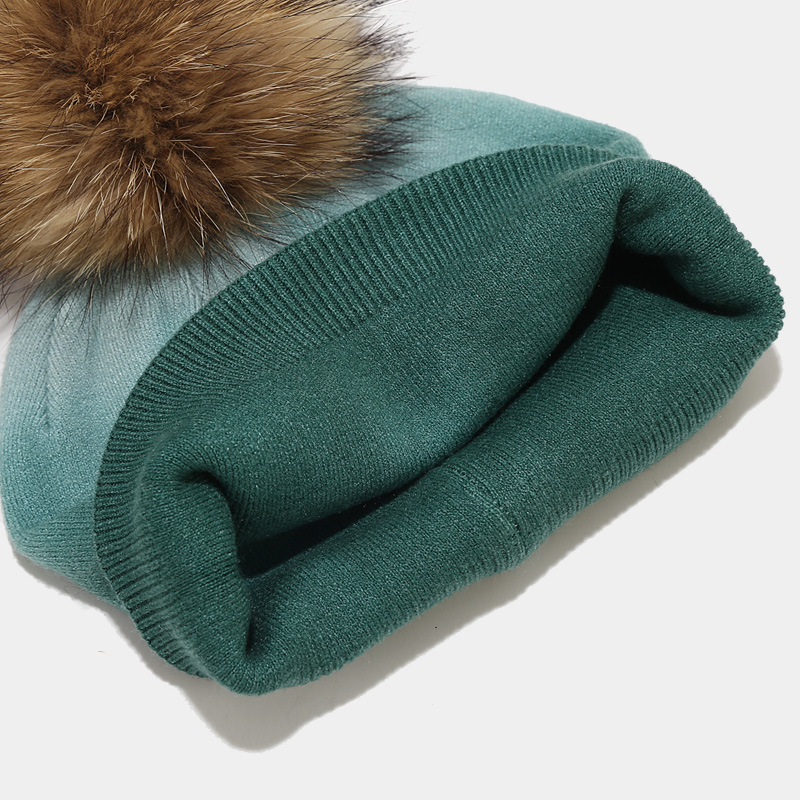 Title 10, Womens Hat Tie Dye Raccoon Fur Ball Sleeve Aut...
