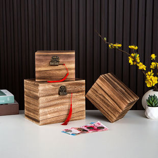 Wooden Vintage Piggy Bank, Stain-Resistant, Color-Retaining, Boxed, Anti-Theft, Square, Portable, with Letters