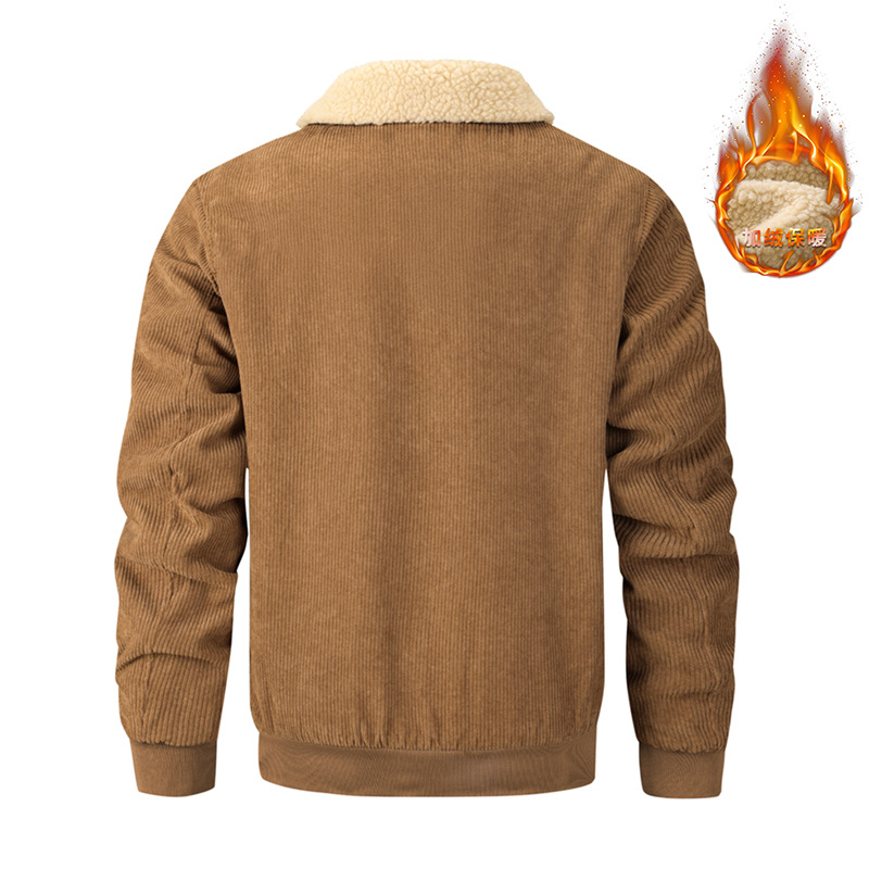 Chaquetas de pana chaquetas de otoño e invierno hombres más chaquetas de bolsa múltiple engrosadas chaquetas de cordero de comercio exterior chaquetas transfronterizas