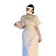 New Chinese Style Improved Cheongsam with Diagonal Jacquard Dress, Mid-Length Slit Slimming Skirt, Source Factory