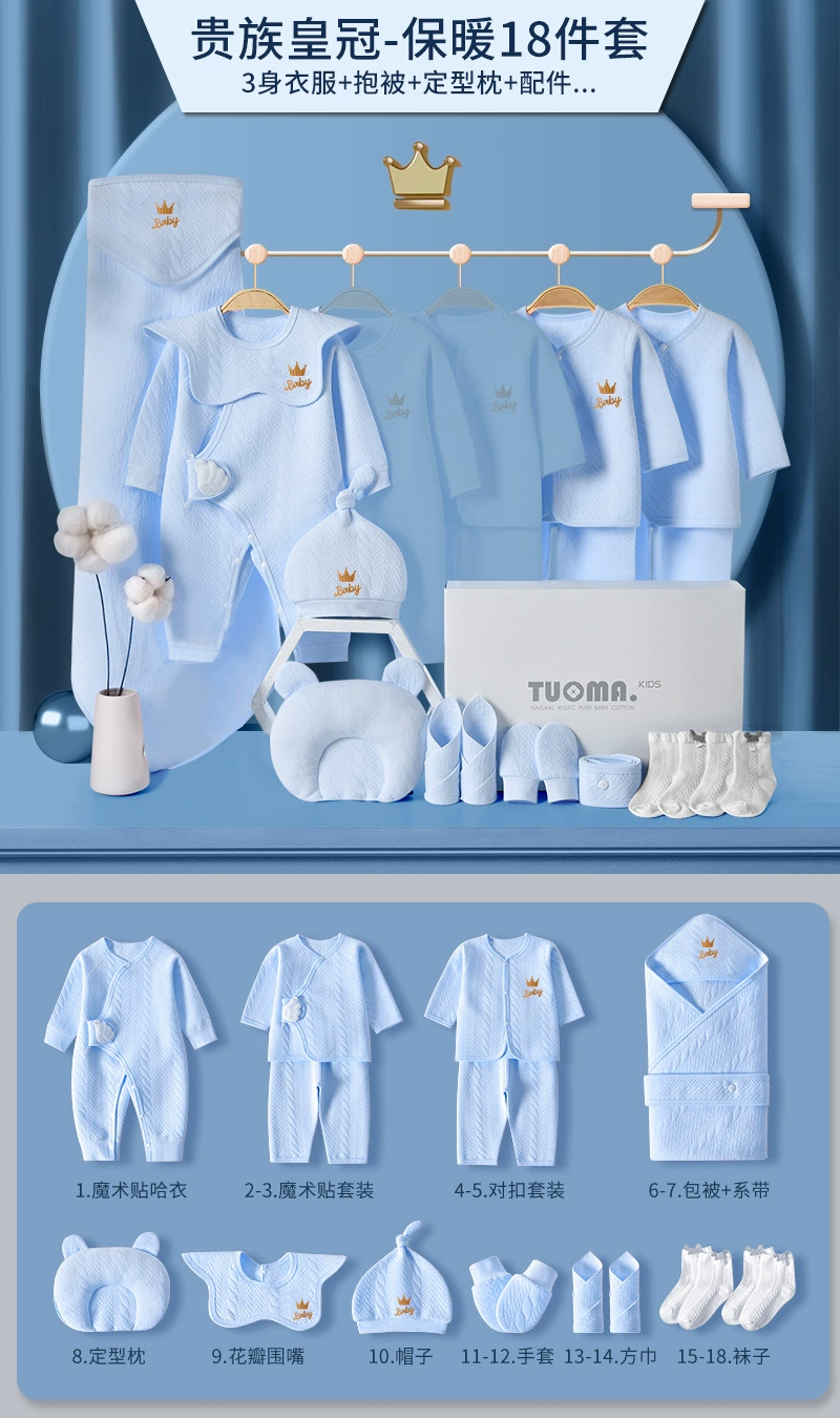 Tuoma Kids Cotton Baby Gift Set in Gift Box – Newborn Bodysuits & Accessories