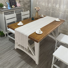 跨境供应流苏桌旗装饰复古北欧镂空ins餐垫长条布艺简约棉麻桌布