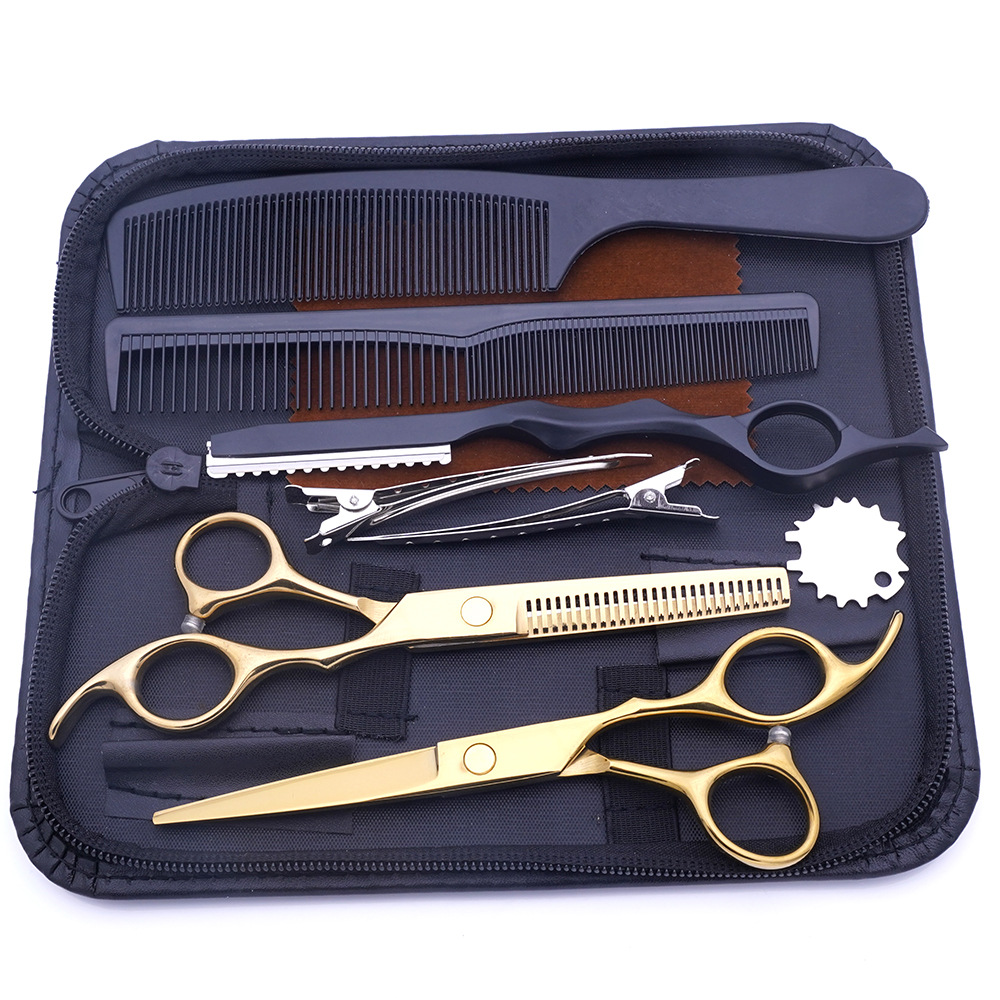 Estilista profesional, tijeras de corte de pelo, corte de pelo, corte de pelo, corte de pelo, corte de dientes fino, juego de corte de belleza con flequillo especial para peluquero