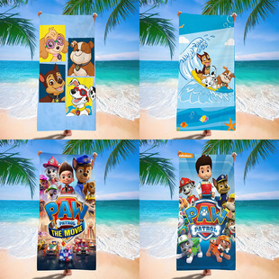 Cartoon Wang Wang Team Animation Beach Towel Children's Quick-drying Bath Towel Microfiber Class A Foreign Trade Towel Beach Supplies