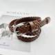 New style brown woven belt Women's imitation leather all-match retro pin buckle decorative cowhide with jeans belt trend