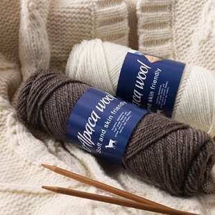 Alpaca wool stick needle thread feel comfortable and soft suitable for hand knitting scarf DIY coarse wool ball