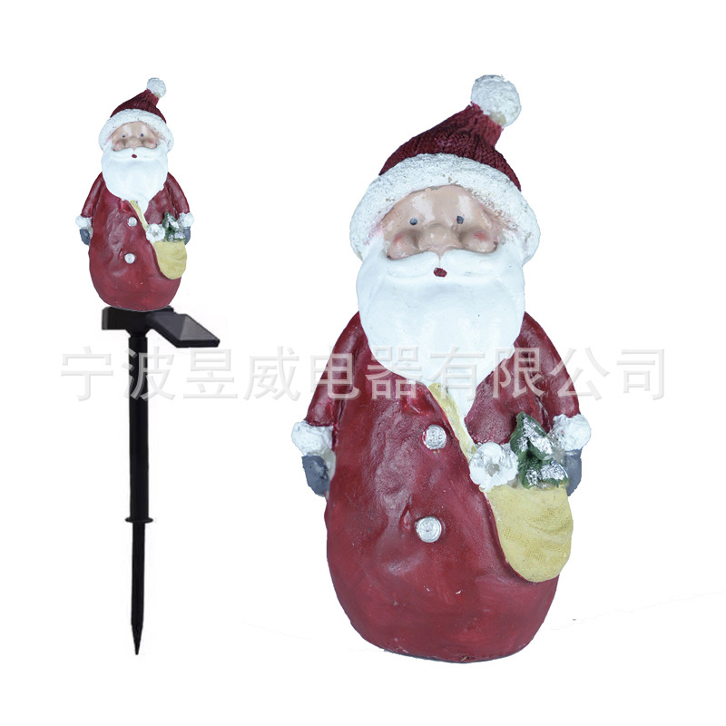 Nuevo solar Navidad muñeco de nieve enano resina césped jardín lámpara vacaciones jardín paisaje atmósfera lámpara