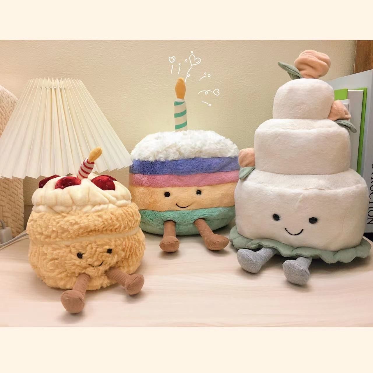 jellycat彩虹蛋糕玩偶毛絨玩具仿真蛋糕公仔毛絨玩具女生生日蛋糕