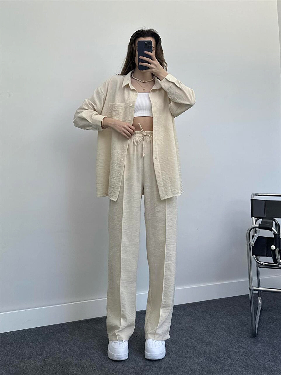 Completo due pezzi elegante con camicia e pantaloni donna_voghion.com