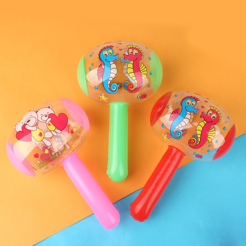 Cartoon inflatable hammer toy small hammer with bell hammer baby balloon child children's stall supply wholesale