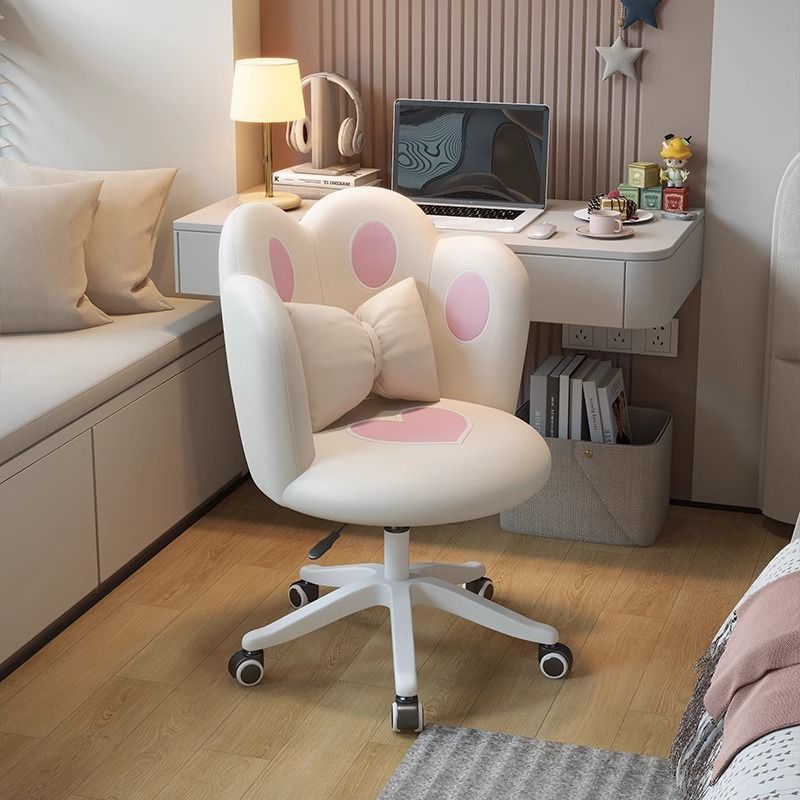 Bedroom Computer Chair Cat Claw Girls Dormitory Learning Lift Writing Comfortable Sedentary Backrest Makeup Swivel Chair Table and Chair