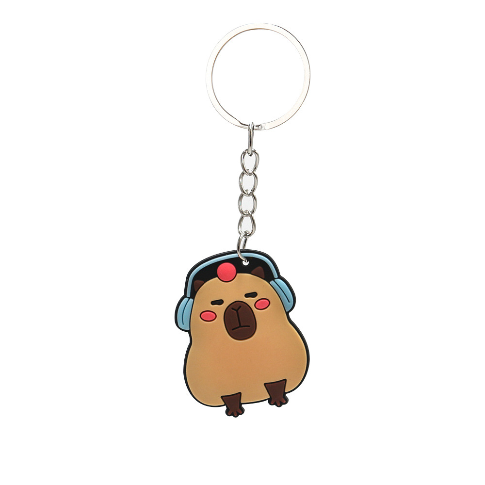 Llavero de capibara transfronterizo, bonito y de dibujos animados para niños, accesorio colgante para coche o bolso, venta al por mayor pequeña